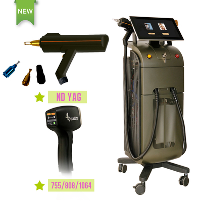 808nm Diody Laser Hair Removal Yag Maszyna do usuwania tatuaży do epilacji twarzy Sprzęt salonu piękności