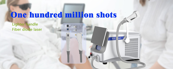 808nm Cold Fiber Laser Hair Removal Machine 14*14mm 7*7mm Rozmiar plamy