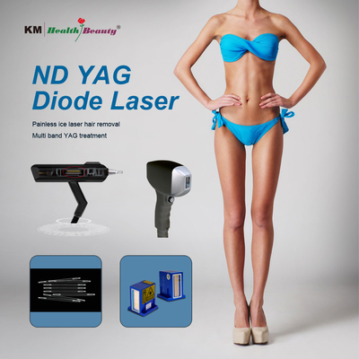 2 w 1 maszyna diodowa laserowa przenośna i stacjonarna usunięcie tatuażu 810nm 808nm Q-Switched ND Yag Diod Laser 810nm