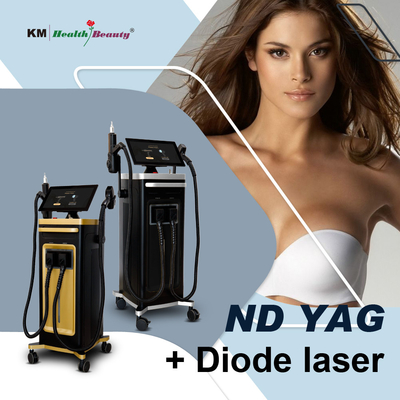 2 w 1 maszyna diodowa laserowa przenośna i stacjonarna usunięcie tatuażu 810nm 808nm Q-Switched ND Yag Diod Laser 810nm