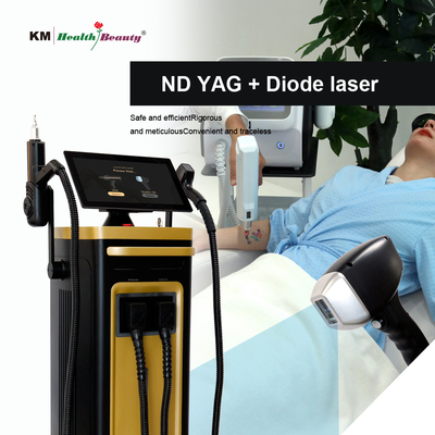 2 w 1 maszyna diodowa laserowa przenośna i stacjonarna usunięcie tatuażu 810nm 808nm Q-Switched ND Yag Diod Laser 810nm